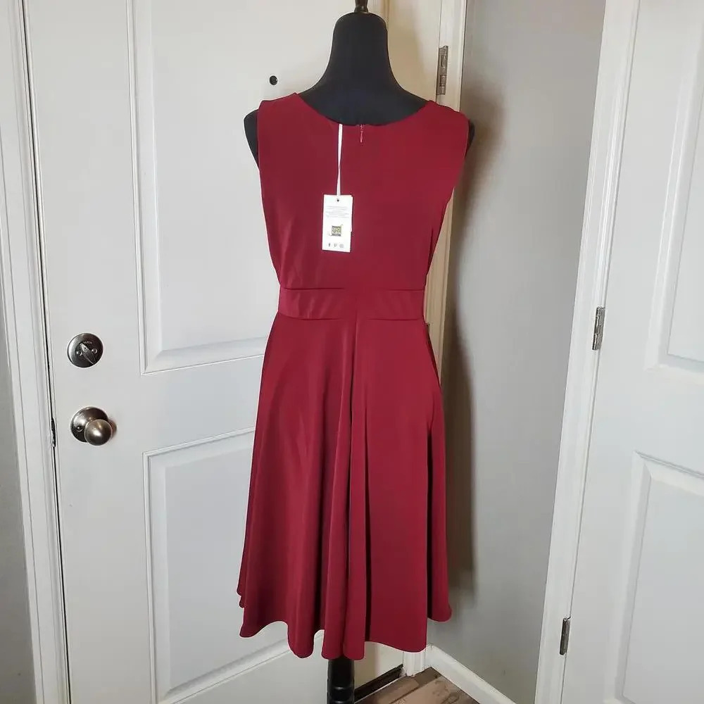NWT Grace Karin Elegant Burgundy Red Cocktail Dress Size Large - Picture 6 of 12